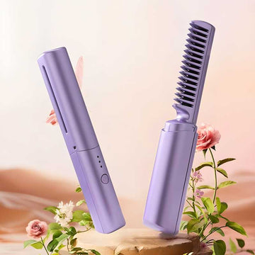 Meneflix Rechargeable Cordless Mini Hair Straightener & Hot Comb